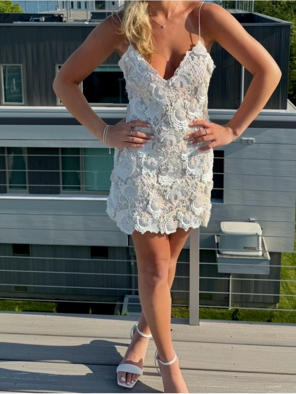 LoveShackFancy Zelia Embellished Mini Dress - Picture 2 of 3